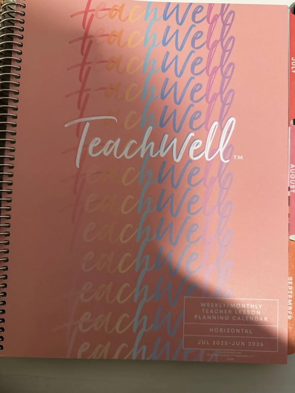 Teach Well Floral Spiral Horizontal Teacher Planner June 25-June 26